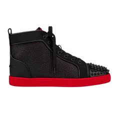 Christian Louboutin Lou Spikes Orlato Flat Black Red