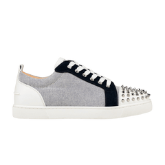 Christian Louboutin Louis Junior Spikes Orlato Flat White Navy
