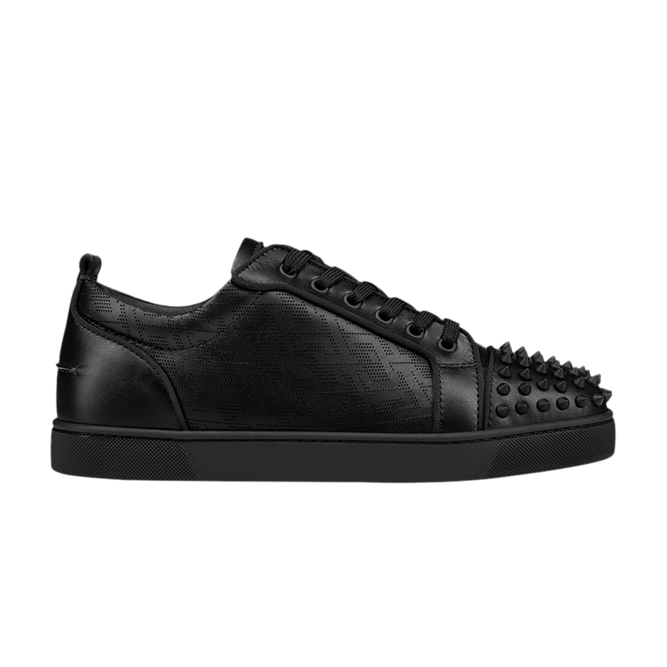 Christian Louboutin Louis Junior Spikes Orlato Flat Black CL Pattern