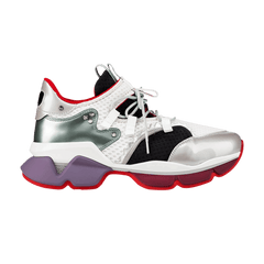 Christian Louboutin Red Runner Metallic White