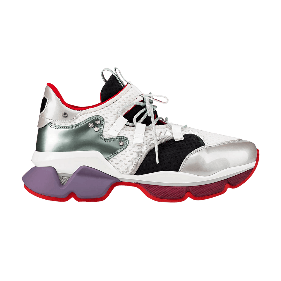 Christian Louboutin Red Runner Metallic White