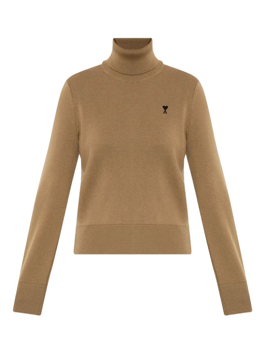 logo-embroidery turtleneck sweater