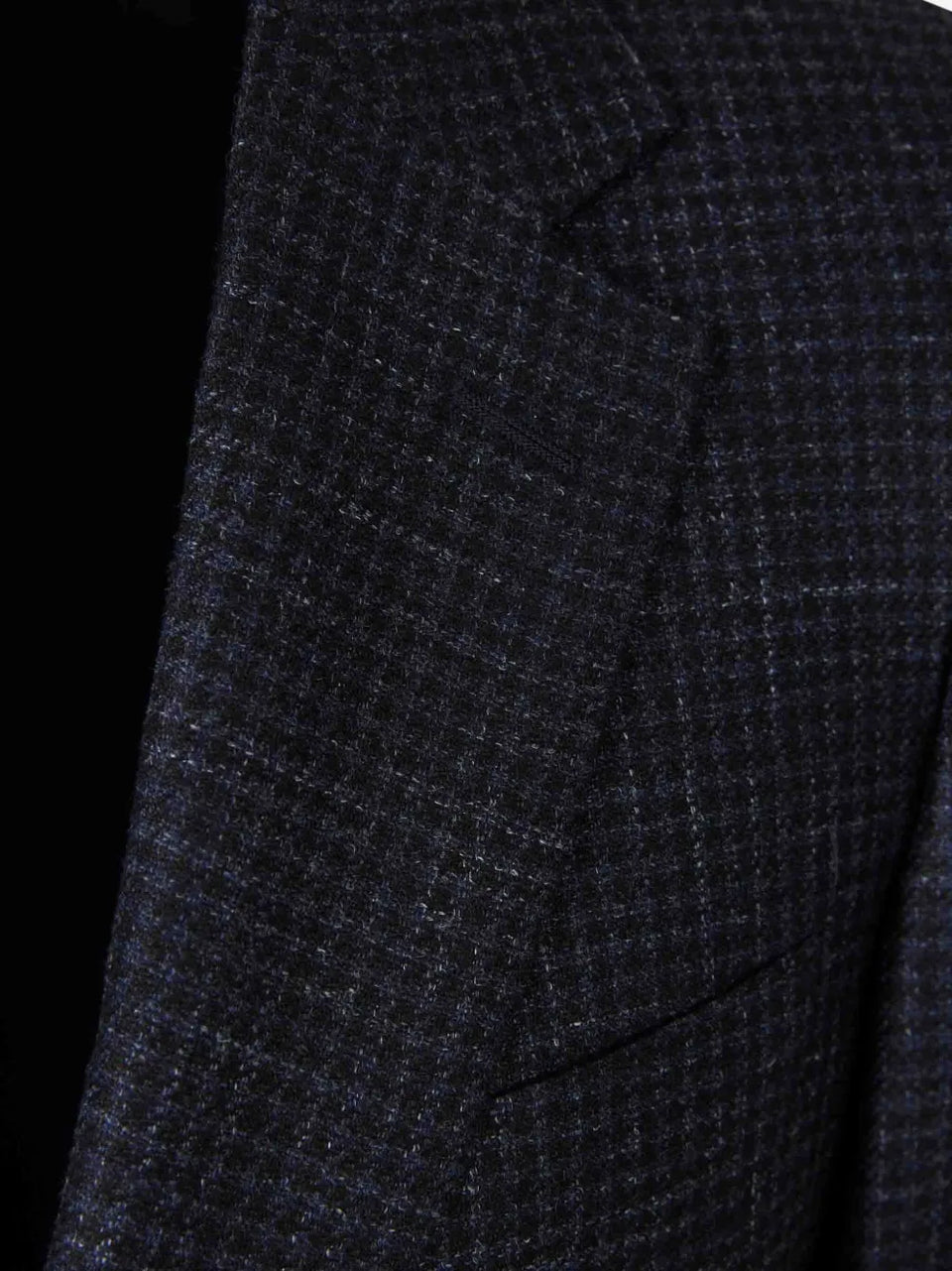 checked single-breasted blazer