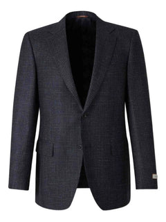 checked single-breasted blazer
