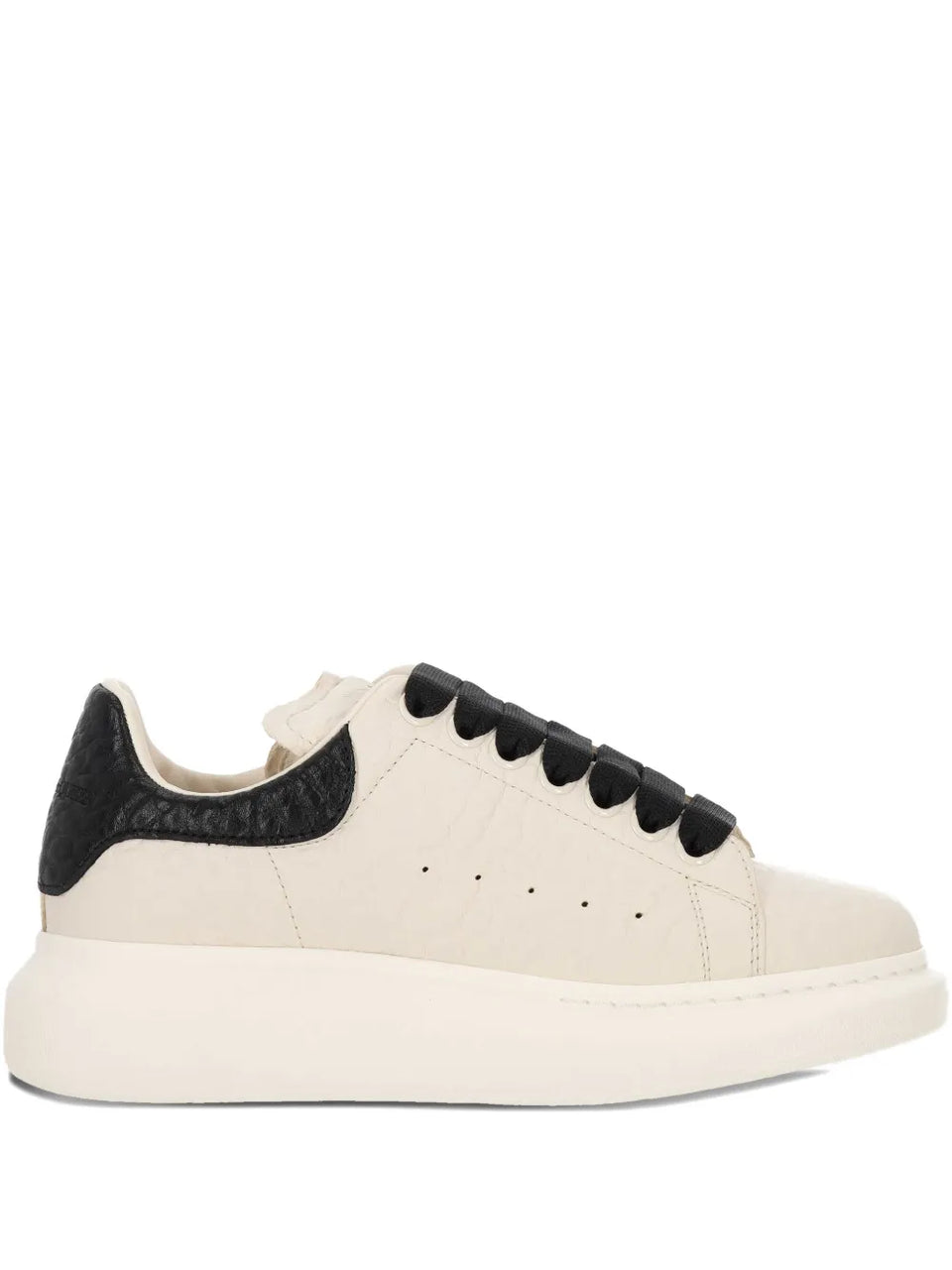 Oversized leather low-top sneakers