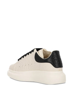 Oversized leather low-top sneakers