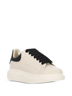 Oversized leather low-top sneakers