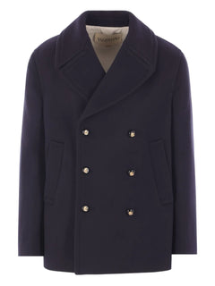 double-breasted wool peacoat