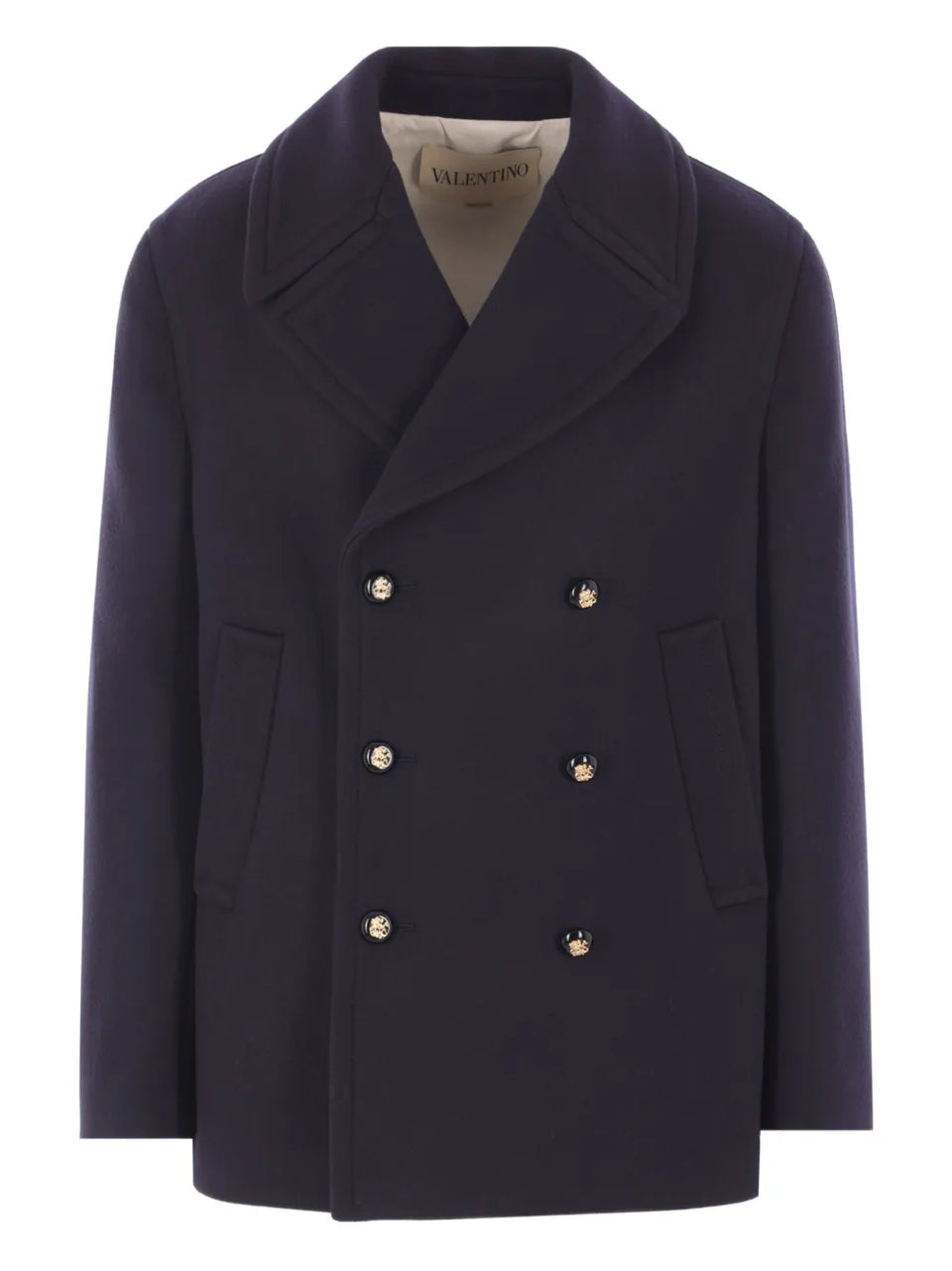 double-breasted wool peacoat