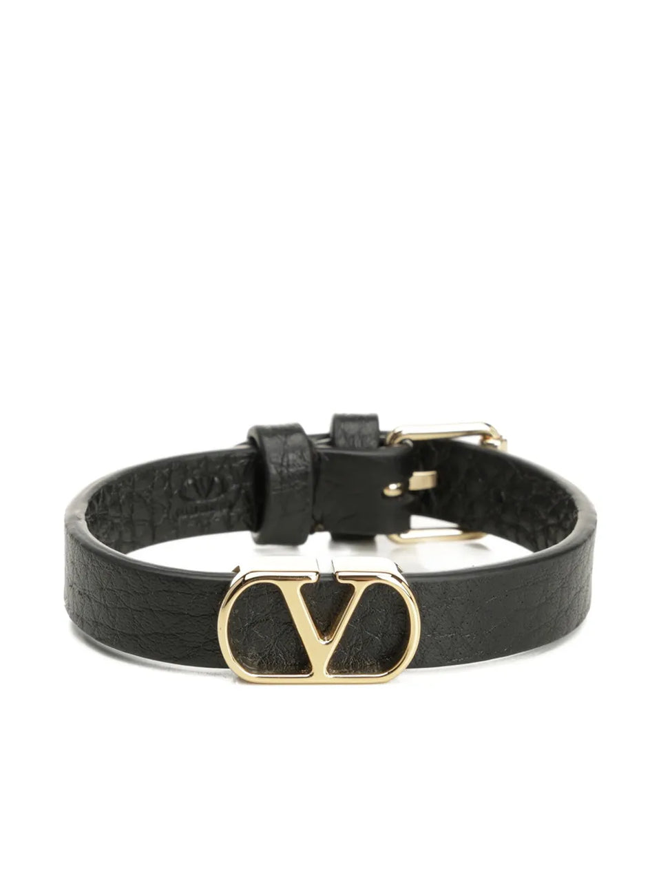v-logo leather bracelet
