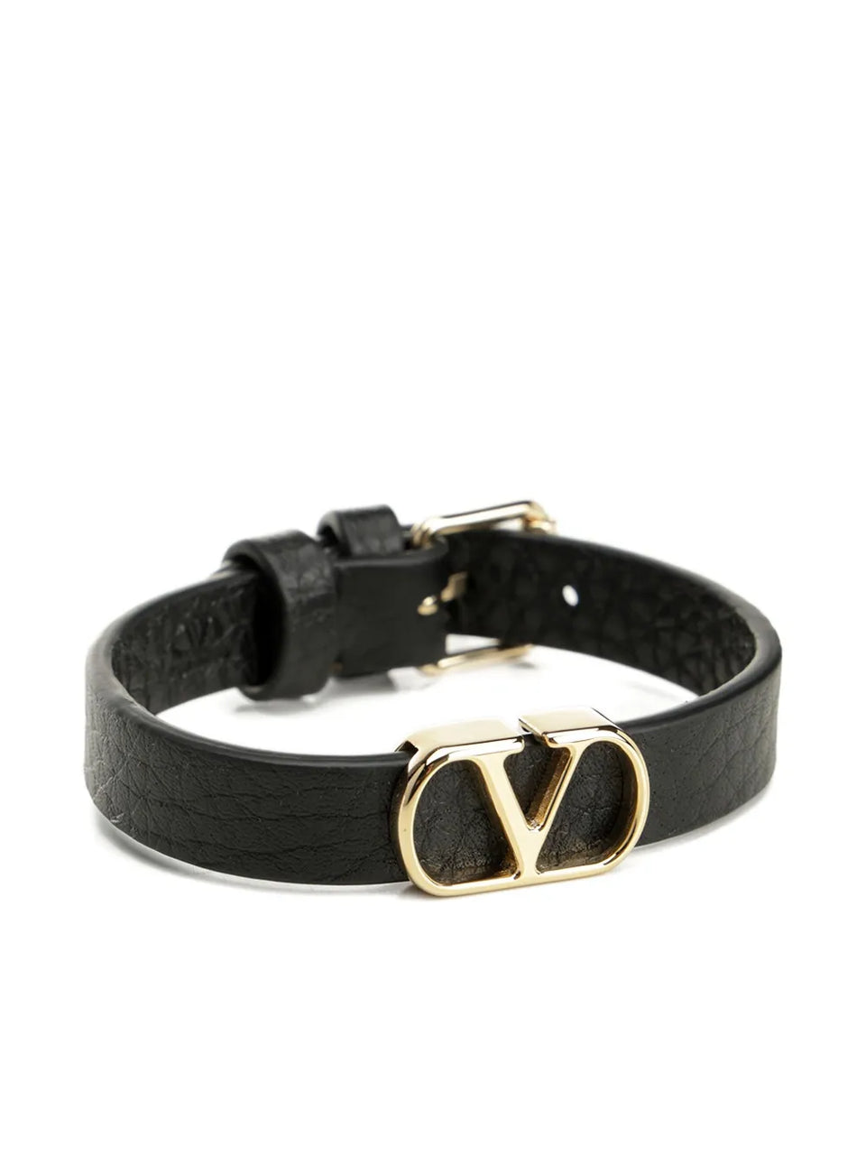 v-logo leather bracelet