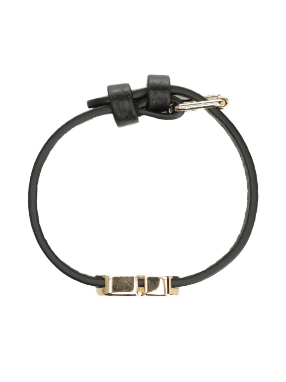 v-logo leather bracelet