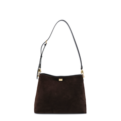 Dolce & Gabbana Vittoria Large Suede Leather Crossbody - Dark Brown