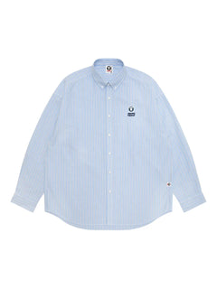 striped logo-embroidered shirt