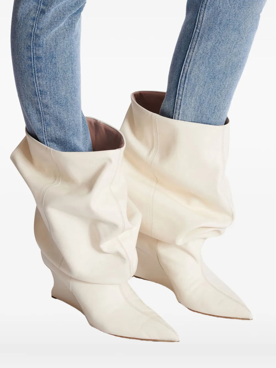 75mm slouchy wedge ankle boots