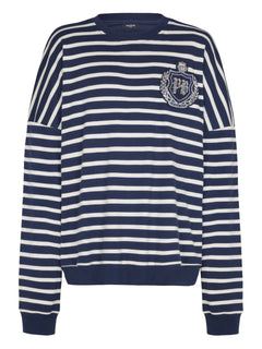 emblem striped sweatshirt