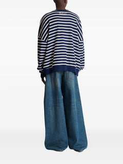 emblem striped sweatshirt