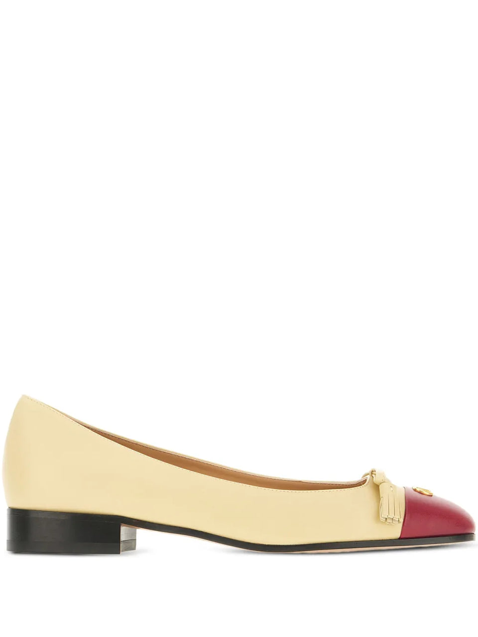 tassel-embellished leather flat pumps