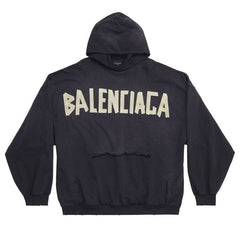 Balenciaga Ripped Pocket Hoodie Washed Black