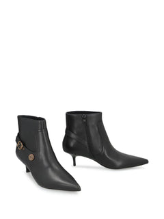 buckle-detail pointed-toe boots