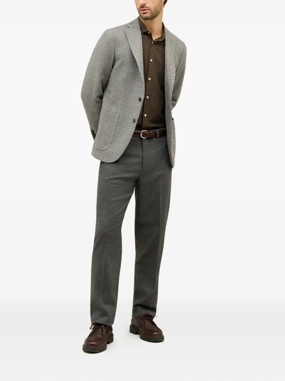 checked single-breasted blazer