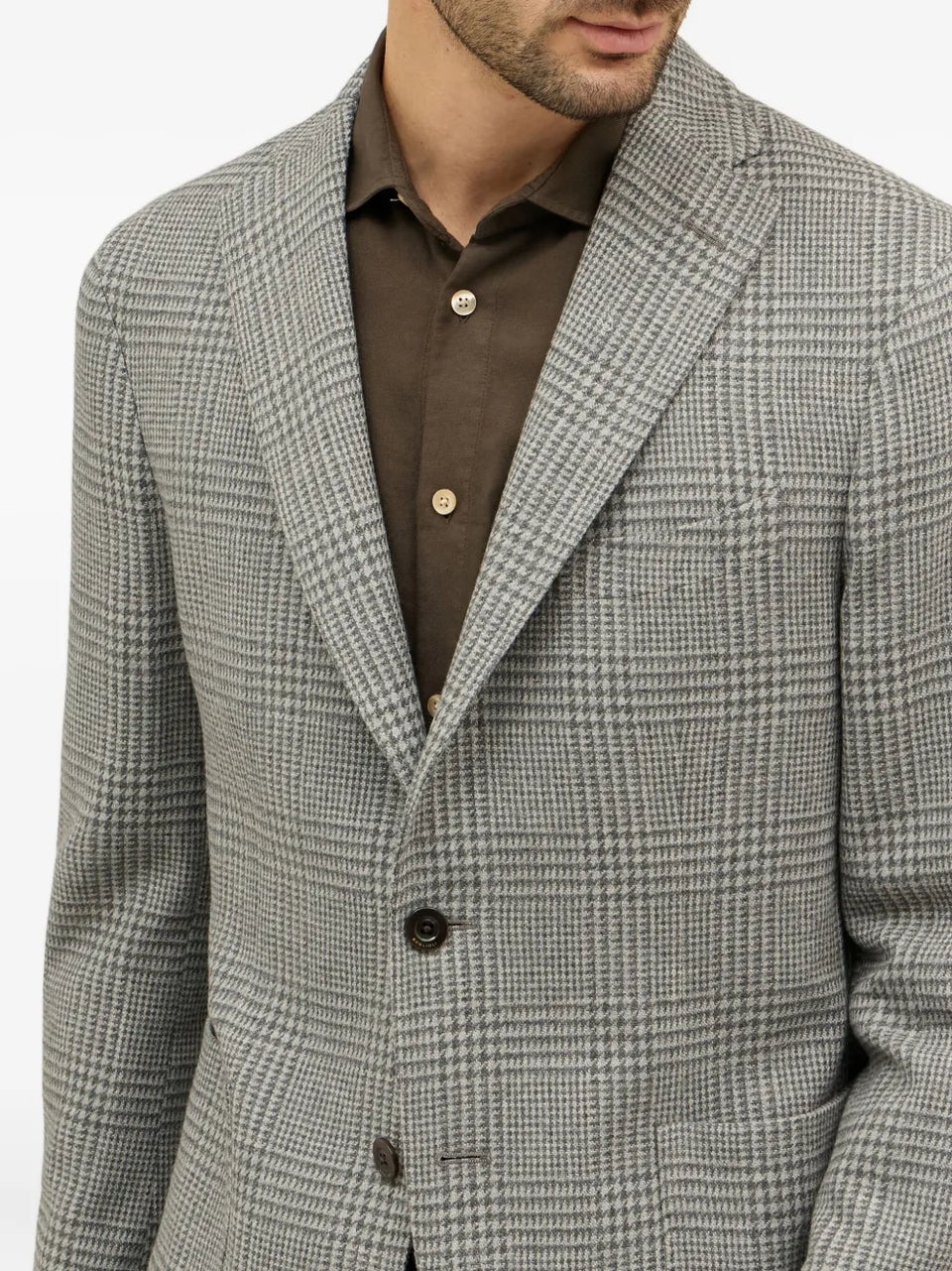 checked single-breasted blazer