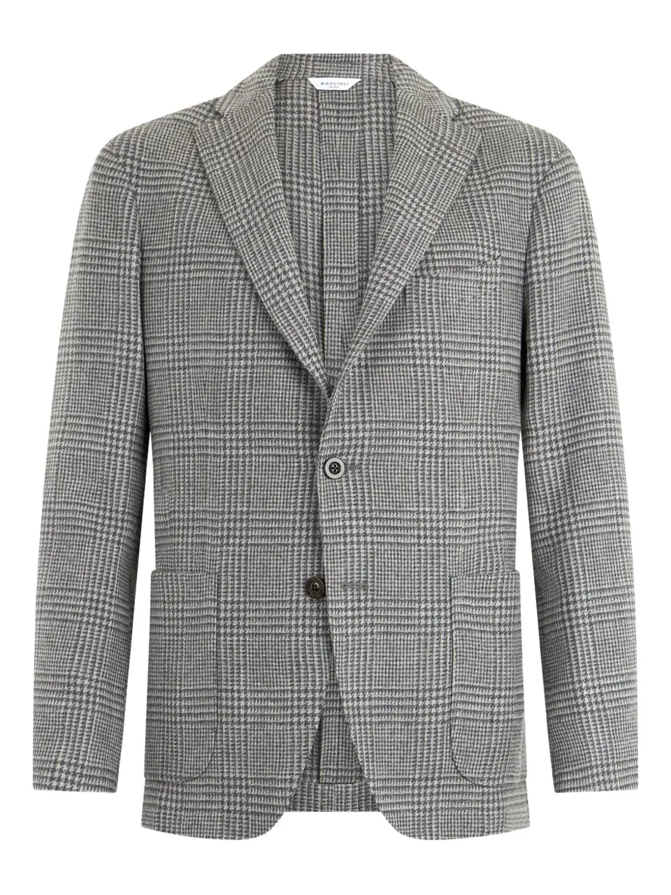 checked single-breasted blazer