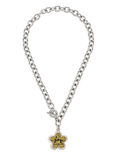 flower-charm chain necklace