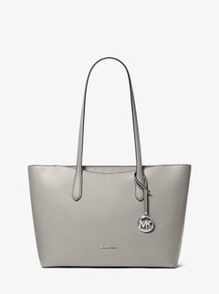 Michael Kors Arden Large Top-Zip Tote Bag Pearl Grey