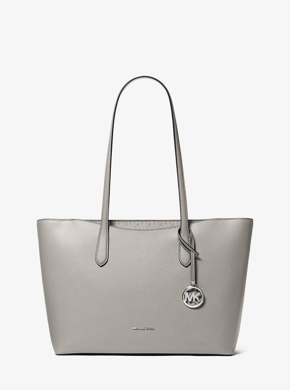 Michael Kors Arden Large Top-Zip Tote Bag Pearl Grey
