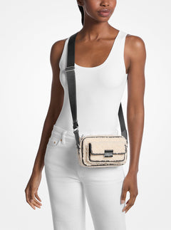 Michael Kors Bradshaw Extra-Small Faux Shearling Camera Crossbody Bag Black