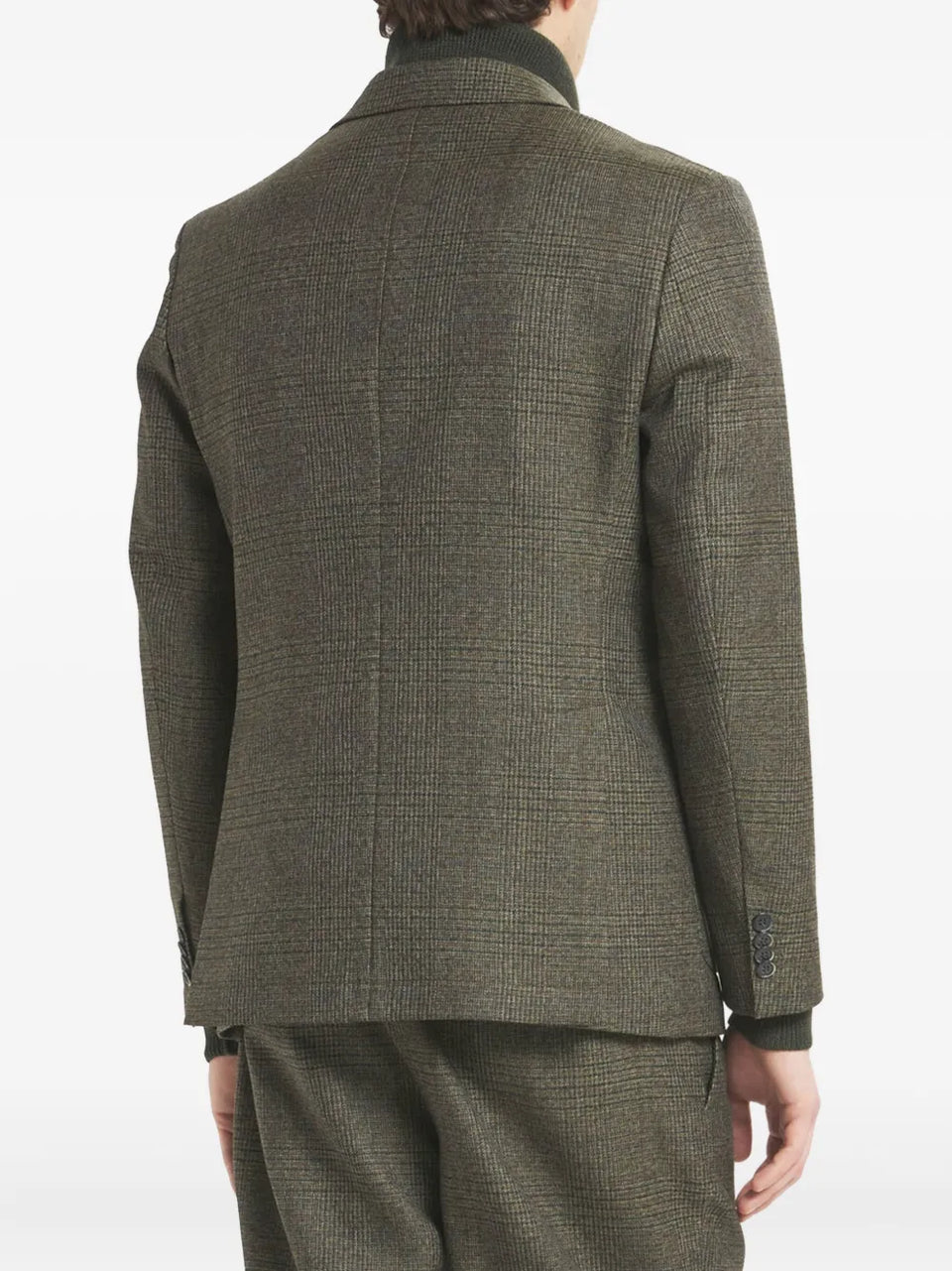 checked single-breasted blazer