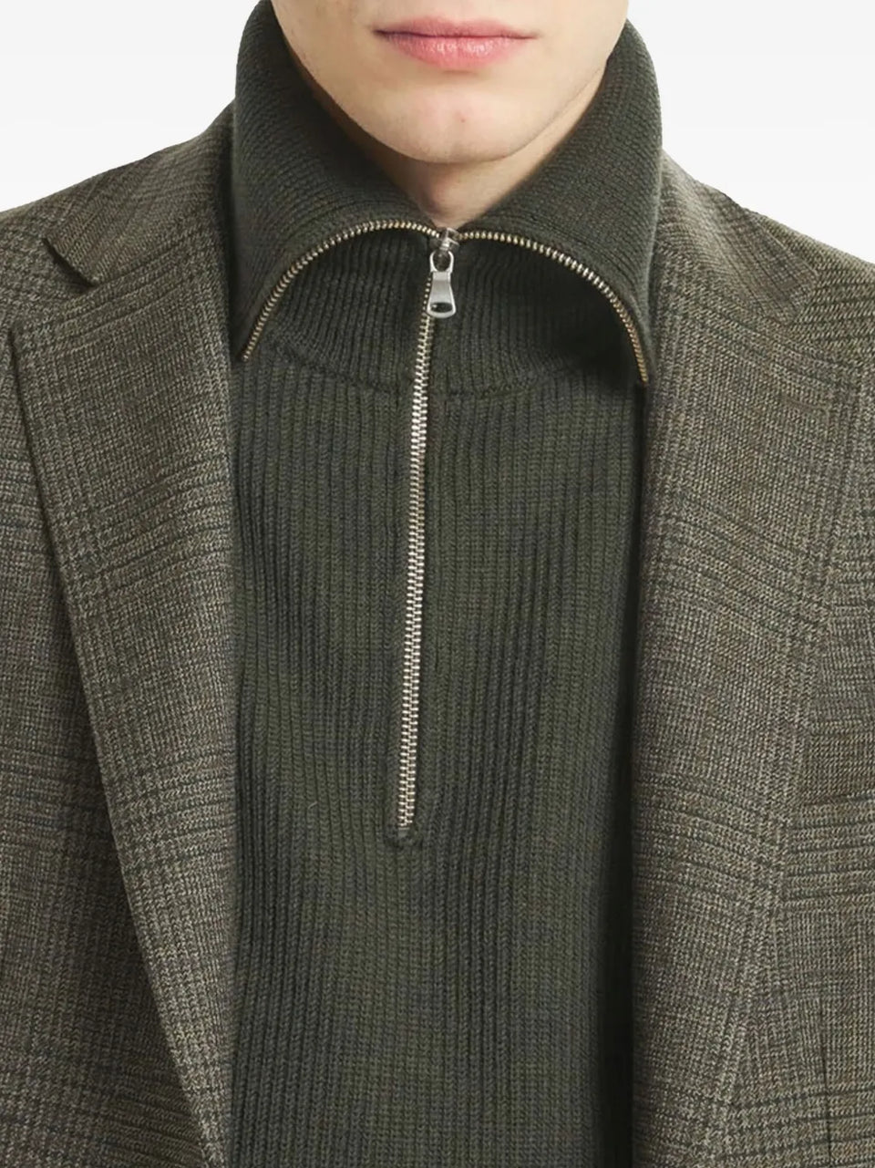checked single-breasted blazer