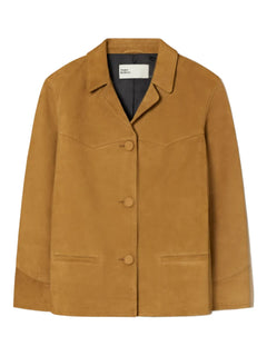 single-breasted suede blazer