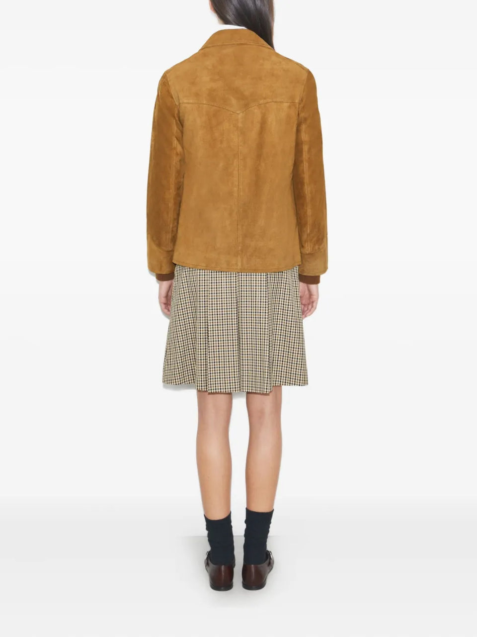 single-breasted suede blazer