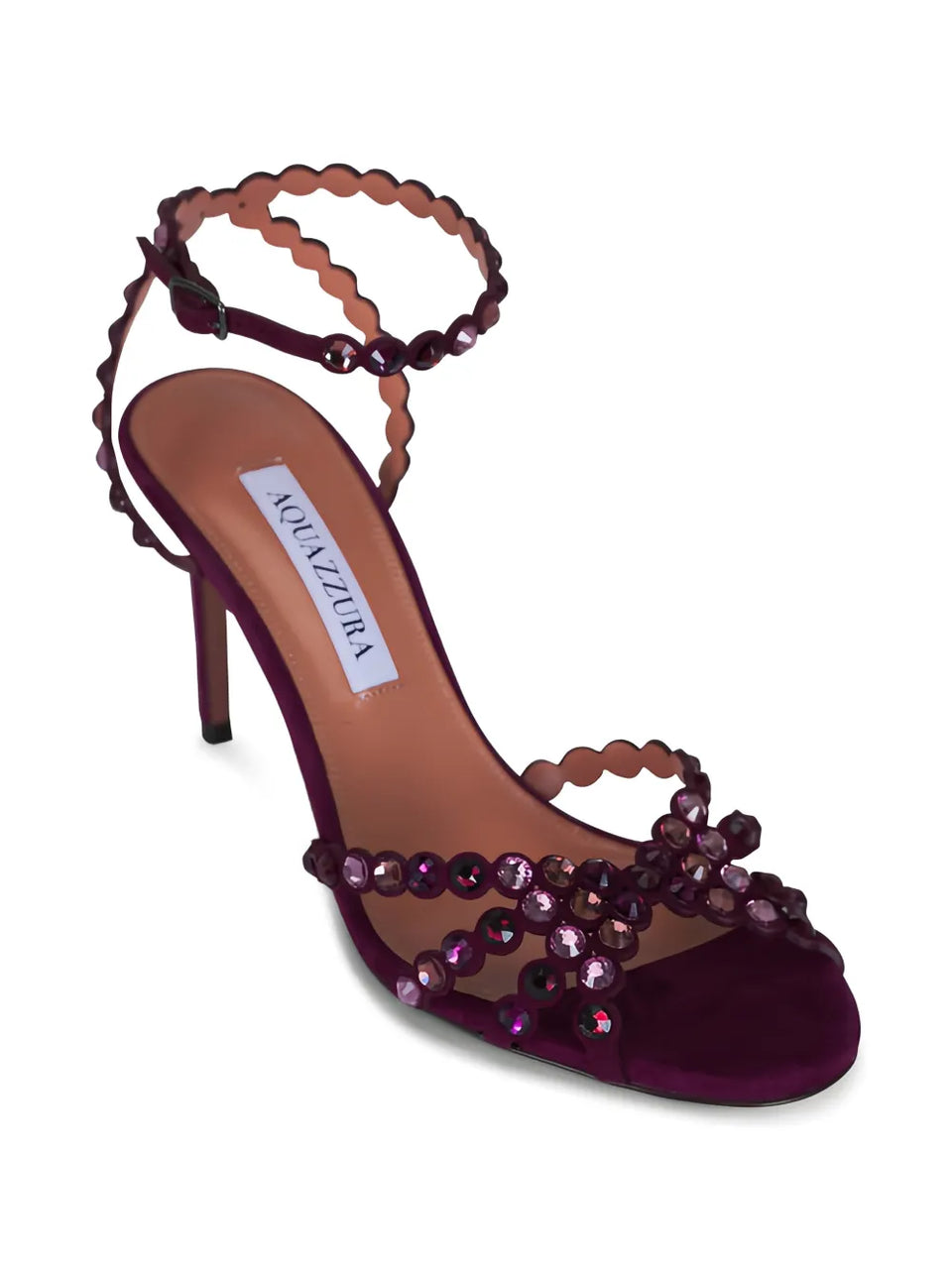 90mm embellished scalloped-edges heeled sandals