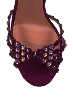 90mm embellished scalloped-edges heeled sandals