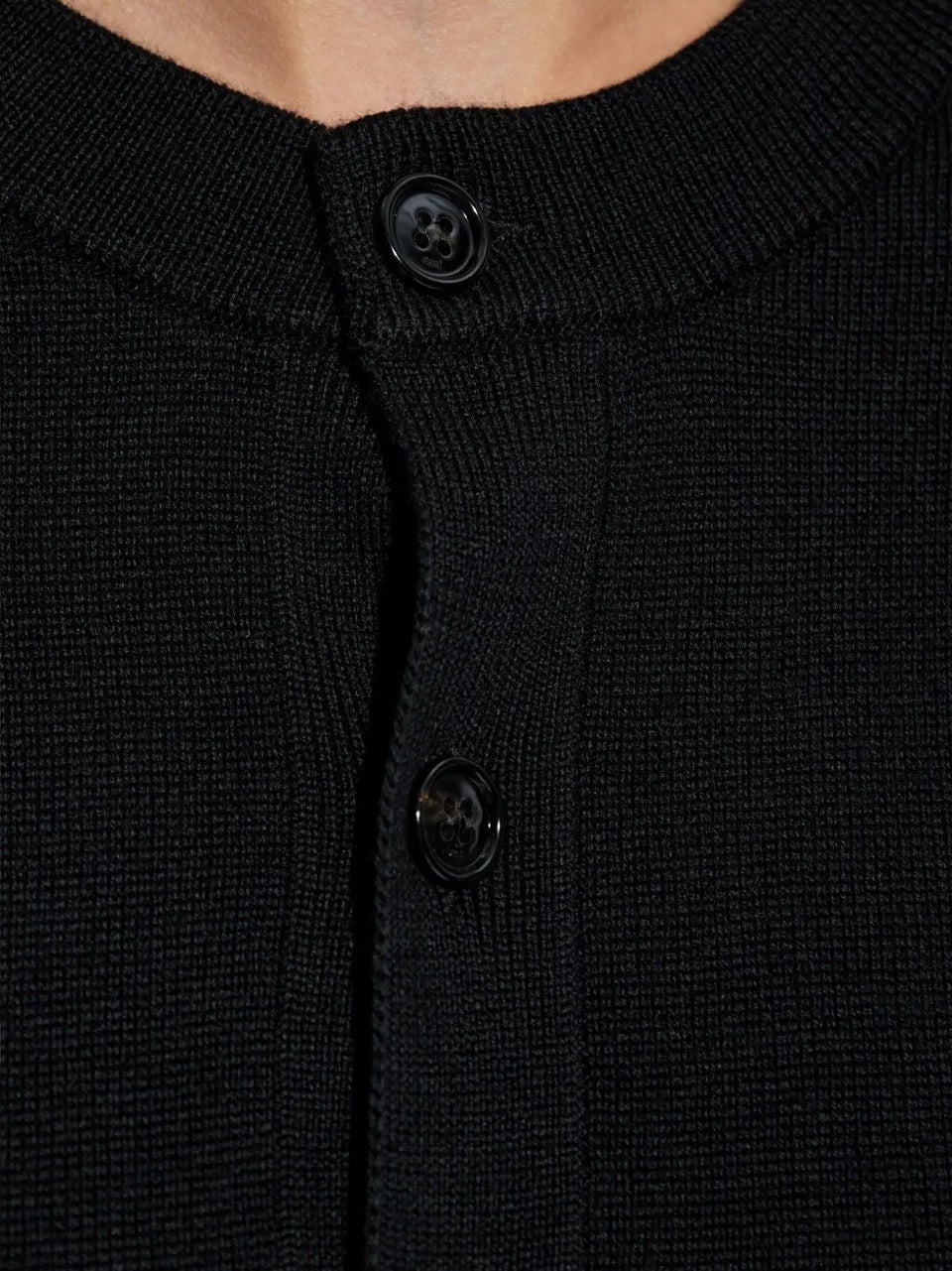 heart-embroidered button wool cardigan