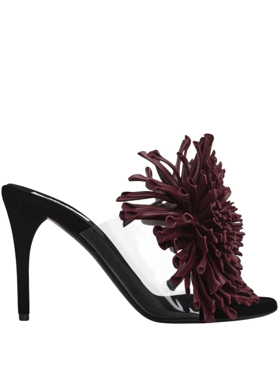 90mm leather-flower heeled sandals