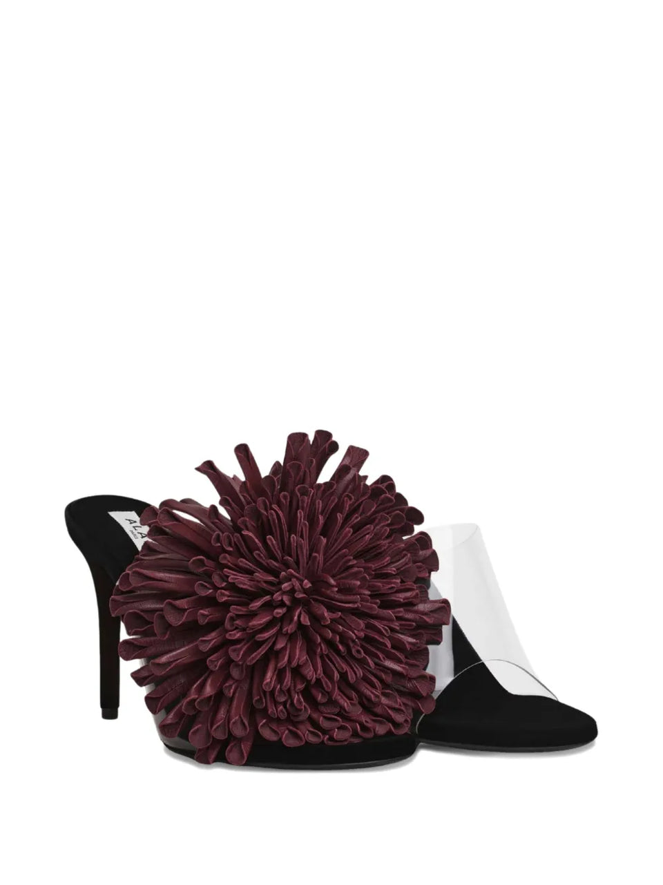 90mm leather-flower heeled sandals