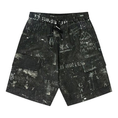 Amiri Army Stencil Cargo Shorts Black