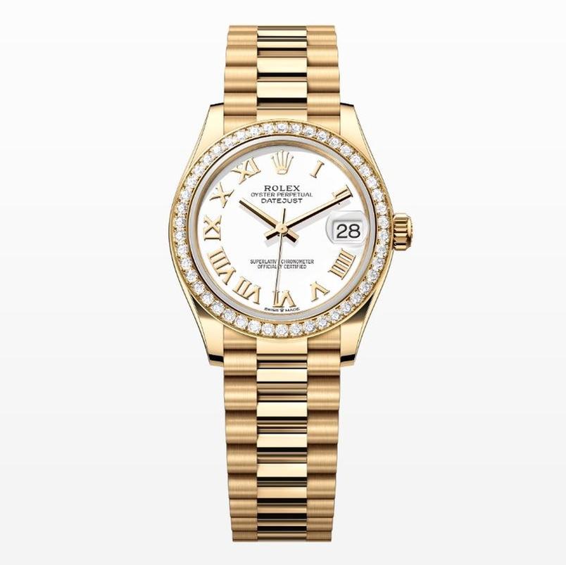 Rolex | Datejust | 278288RBR | Yellow gold | 31 mm | Yellow gold | White | Automatic
