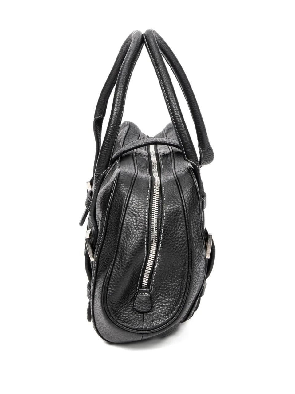 buckle leather bag