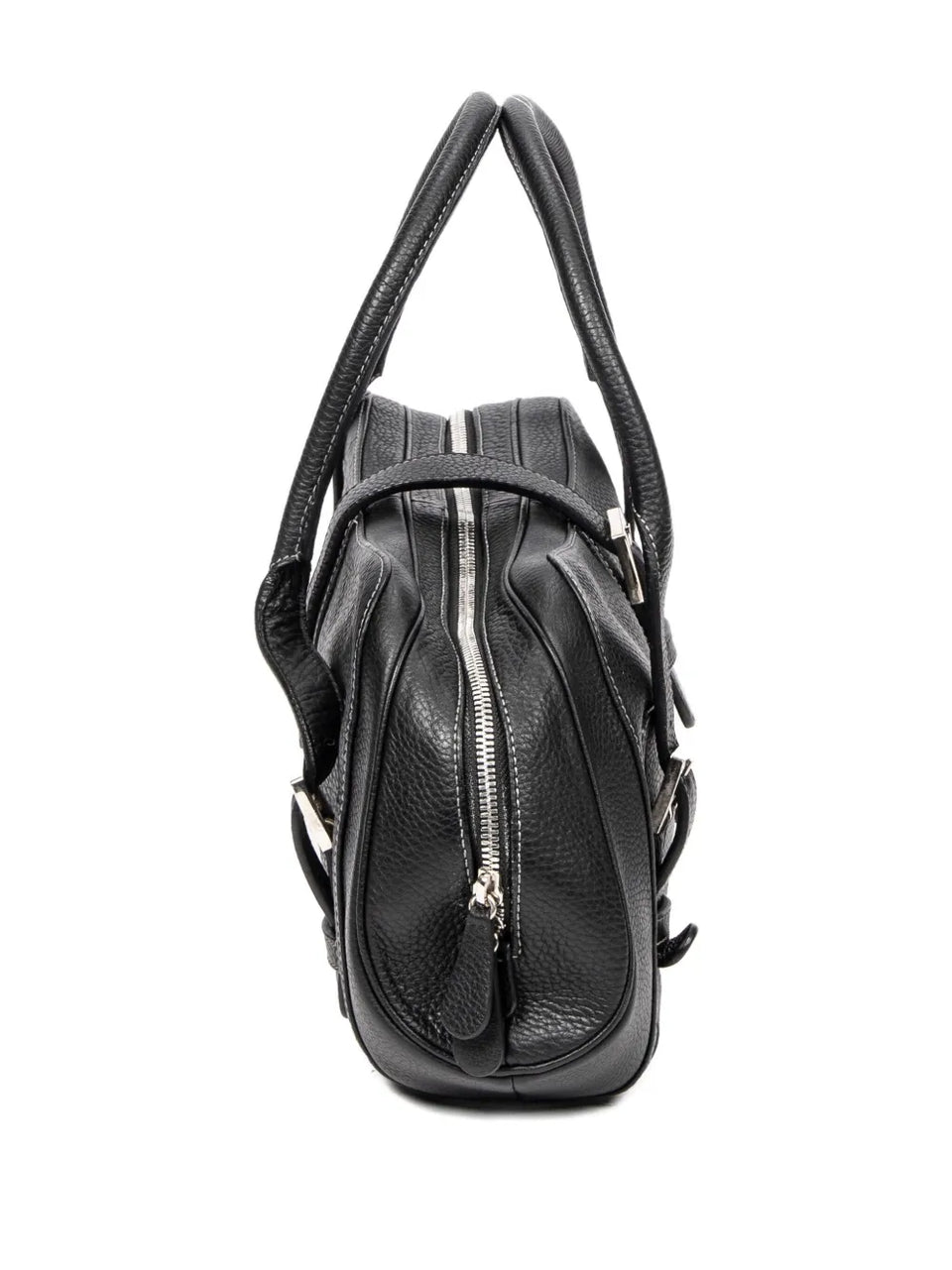 buckle leather bag