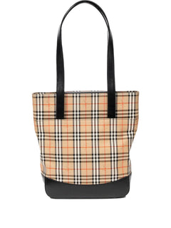 Check-pattern tote bag