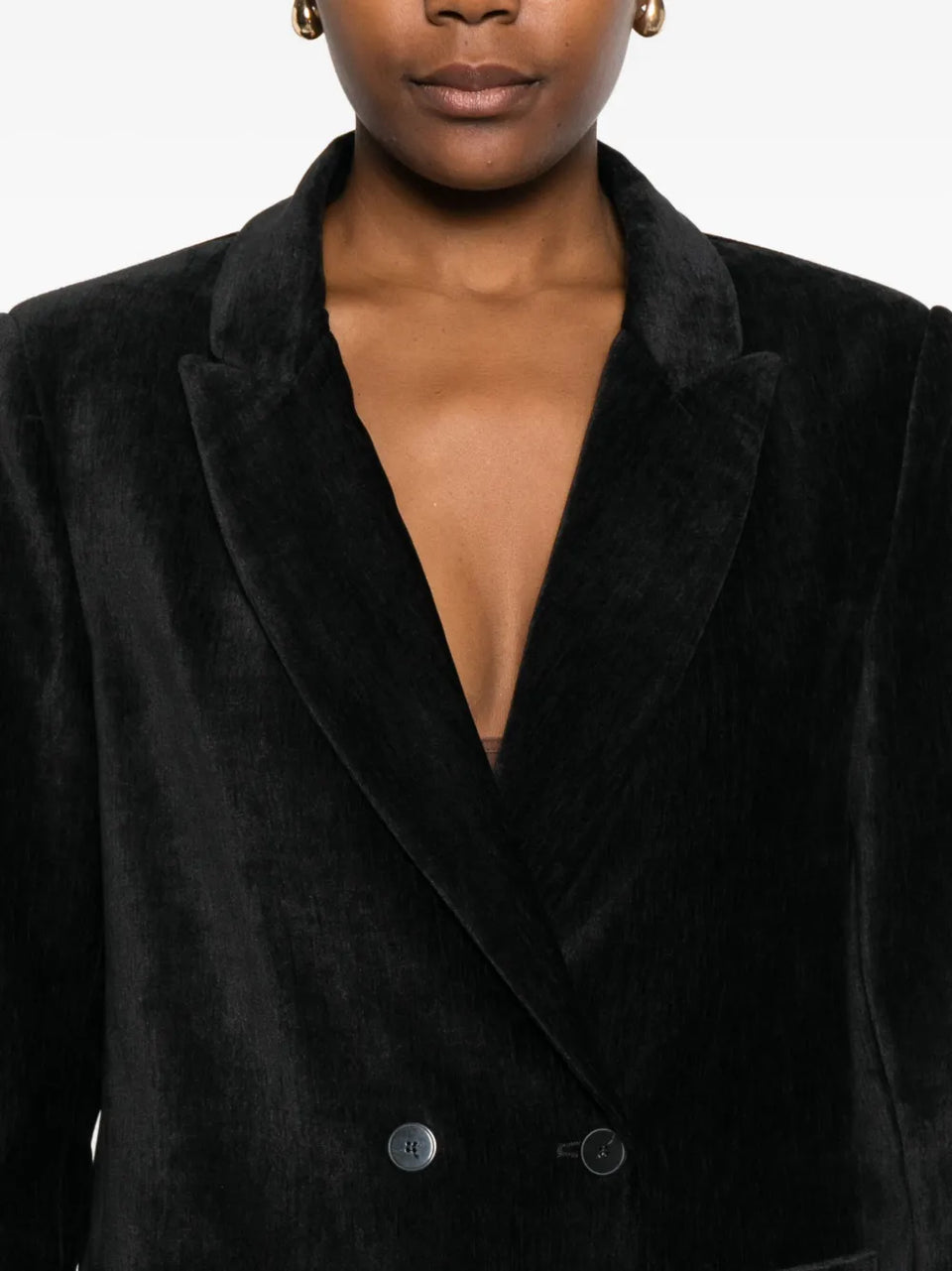 double-breasted velvet blazer