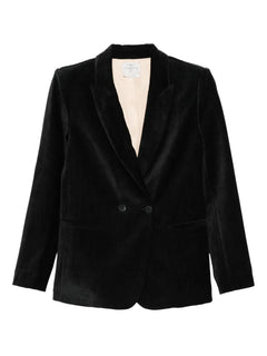 double-breasted velvet blazer