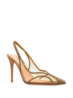 95mm Brenda crystal-embellished slingback pumps
