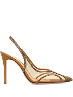95mm Brenda crystal-embellished slingback pumps