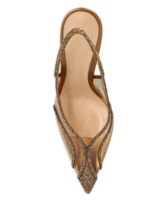 95mm Brenda crystal-embellished slingback pumps